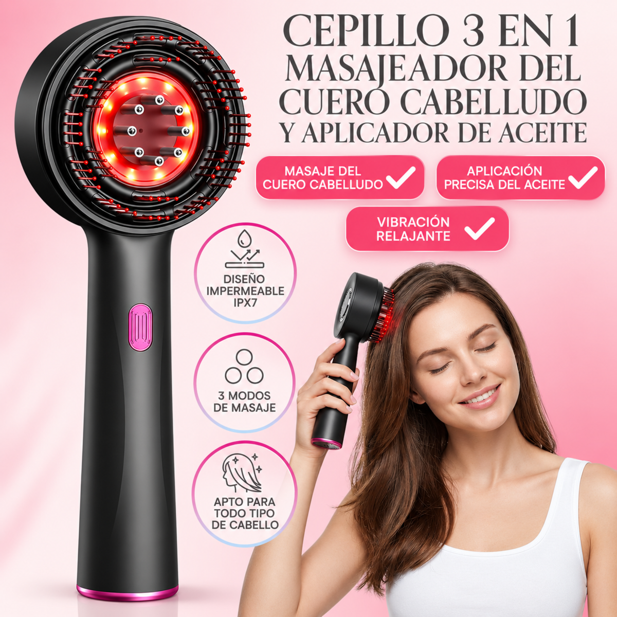Cepillo Masajeador 3 en 1